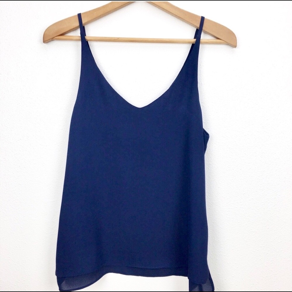 TOPSHOP Navy V-neck tank